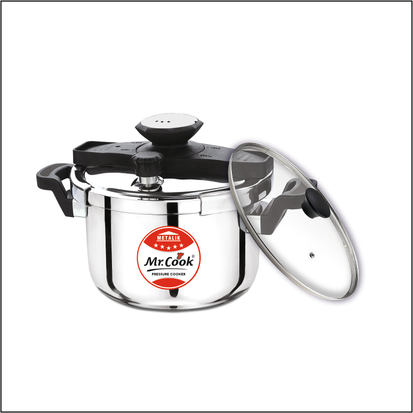 Buy Open Lid Stainless Steel pressure cooker online mr cook ezy lock