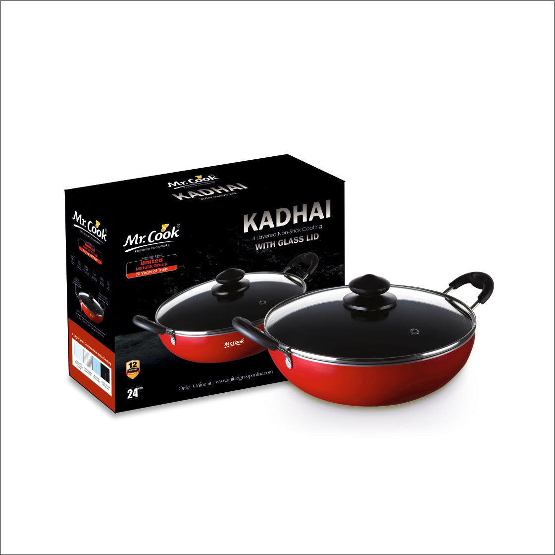 non stick kadai with lid