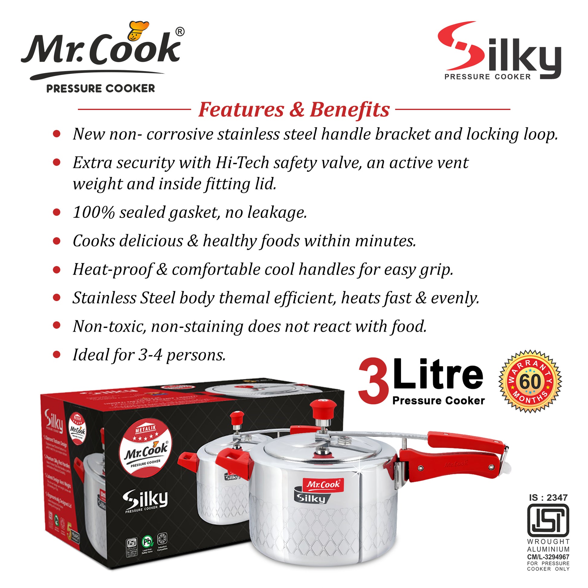  Buy premium Pressure Cooker Online Mr cook united cooker Silky