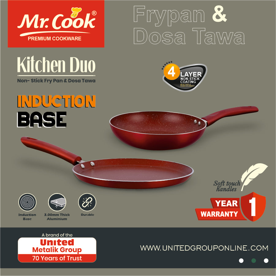 Mr.Cook Non-Stick 2 Pc Marble Finish Kitchen Set