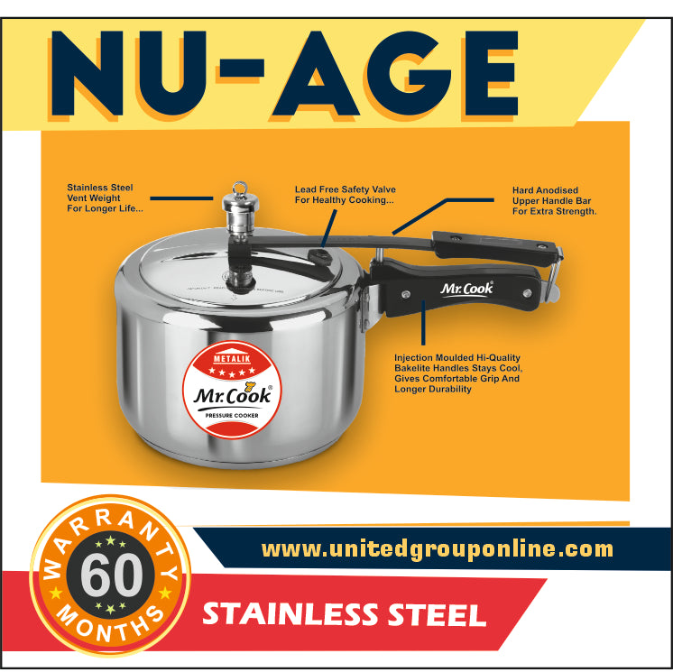 Buy Stainless Steel Pressure Cooker Online induction base cooker Mr cook united cooker durable strong