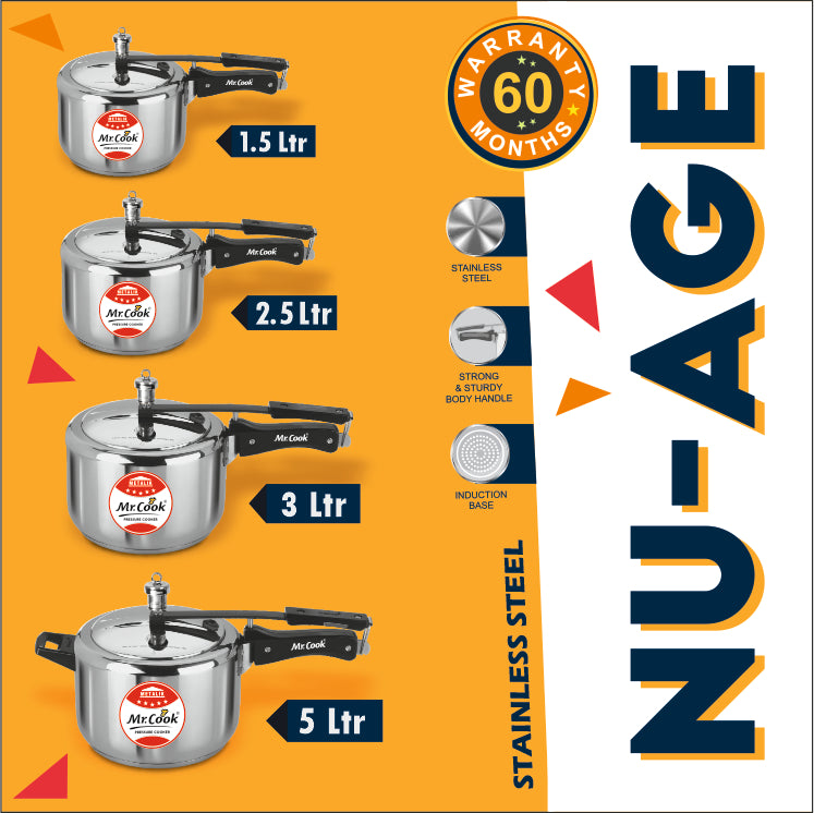 Buy Stainless Steel Pressure Cooker Online induction base cooker Mr cook united cooker durable strong