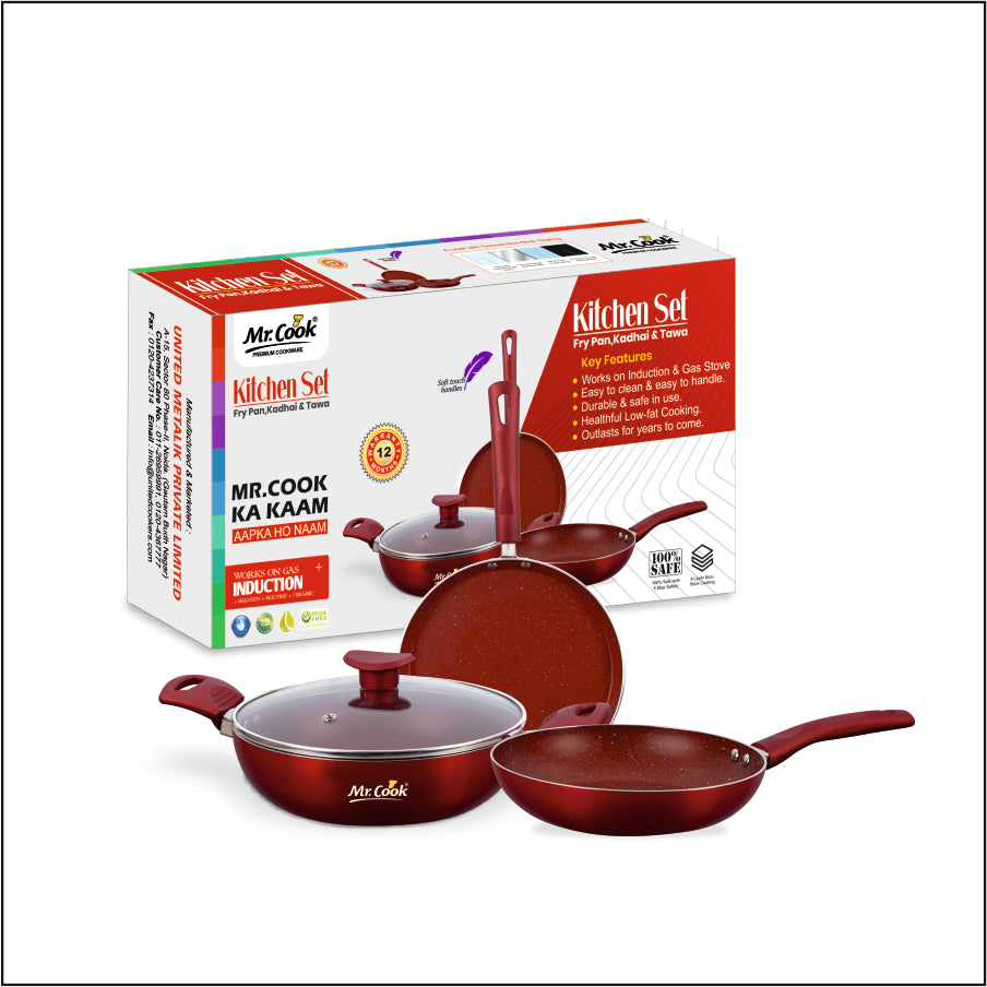 Mr.Cook 3 Pcs Marble Finish Kitchen Set