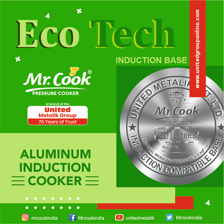 Pressure Cooker Aluminium Induction 1 Liter 3 Liter 5 Liter Mr Cook Eco tech