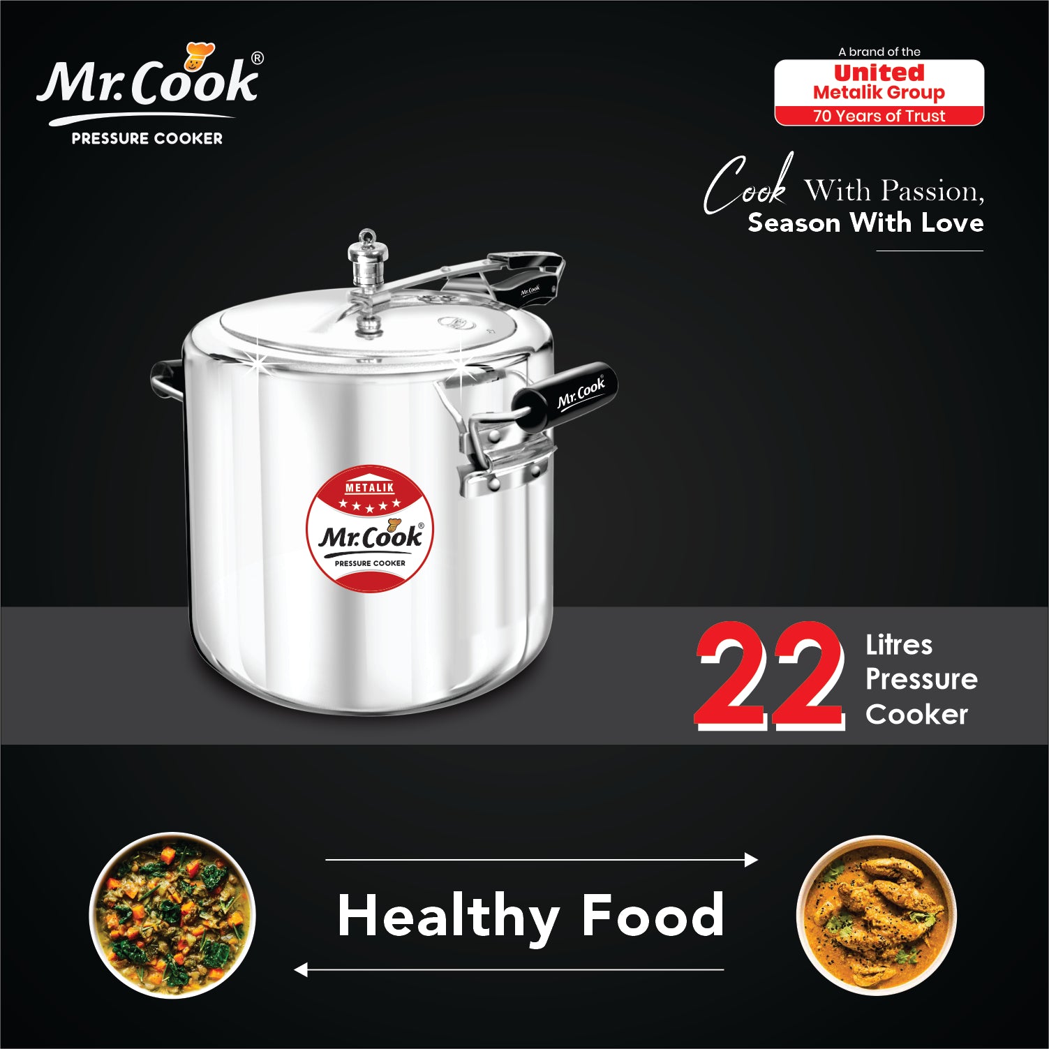  Buy 22 Liter regular Pressure Cooker Online Mr cook united cooker 