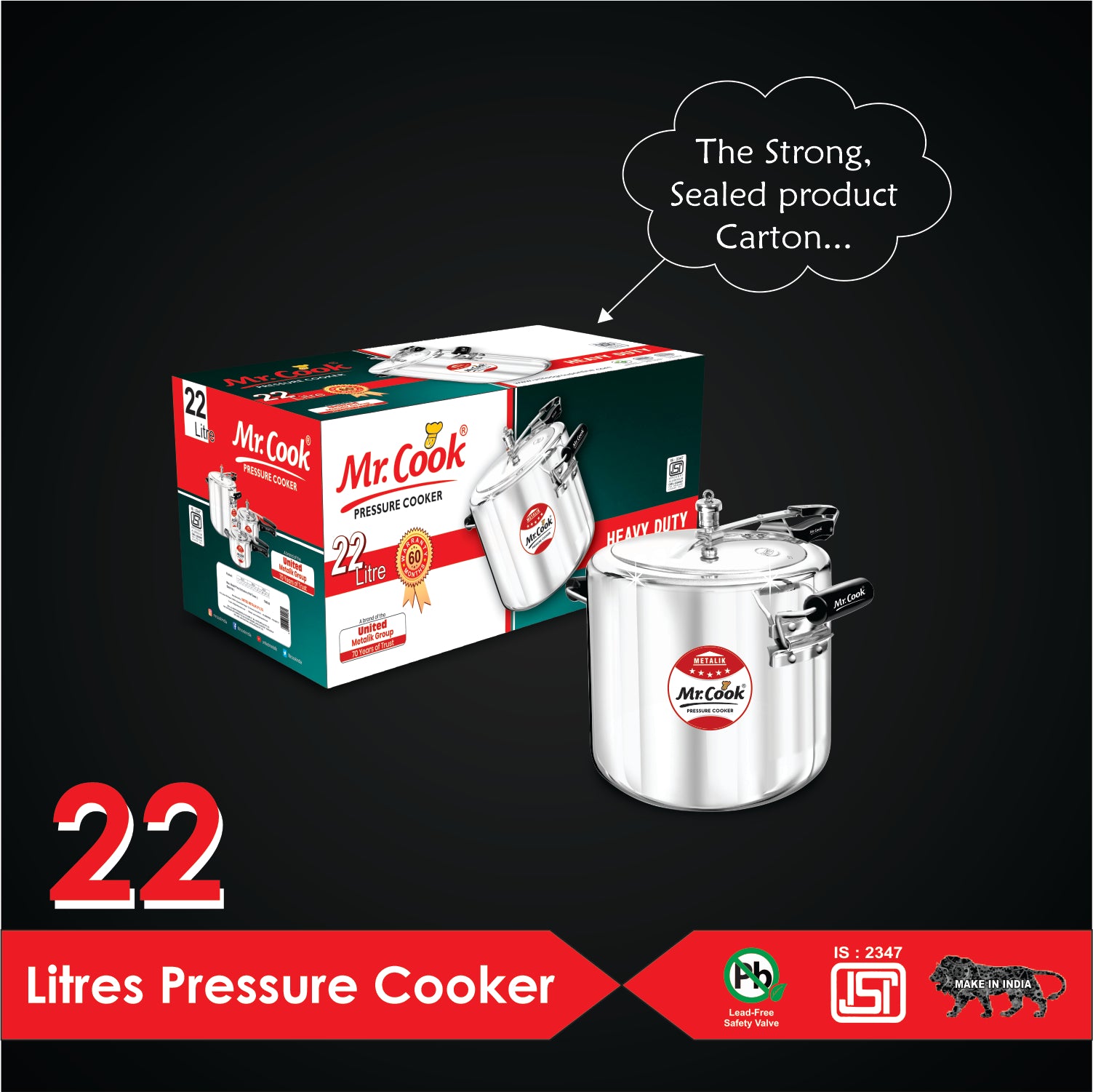  Buy 22 Liter regular Pressure Cooker Online Mr cook united cooker 