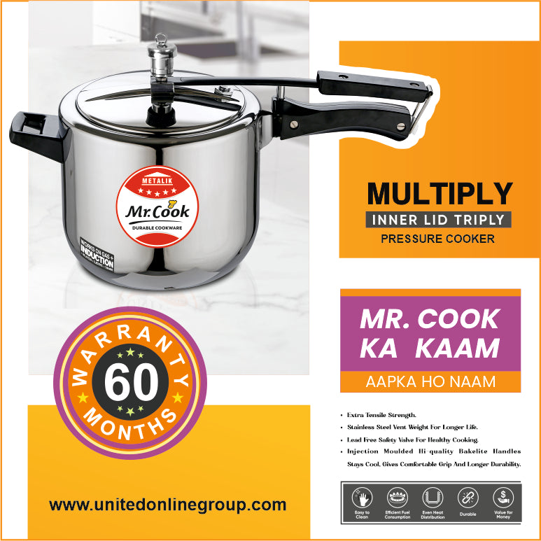 Buy Stainless Steel Pressure Cooker Online induction base cooker Mr cook united cooker durable strong