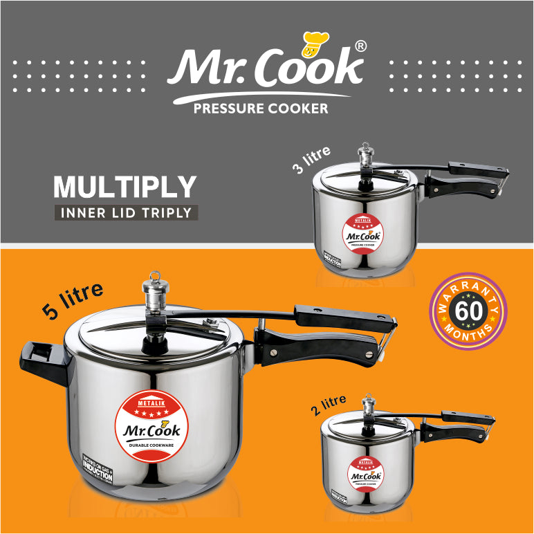 Buy Stainless Steel Pressure Cooker Online induction base cooker Mr cook united cooker durable strong