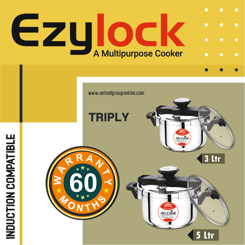 Mr.Cook Ezylock 3 Layer Stainless Steel Pressure Cooker