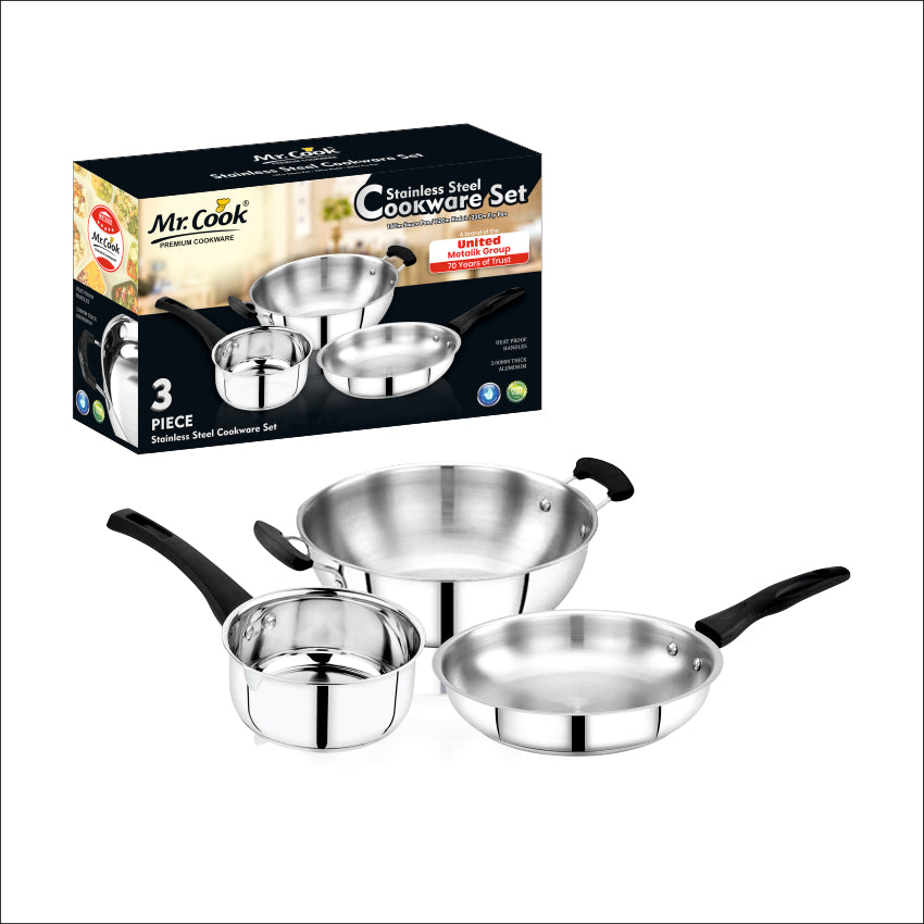 Stainless Steel 3 PCS Cookware Set