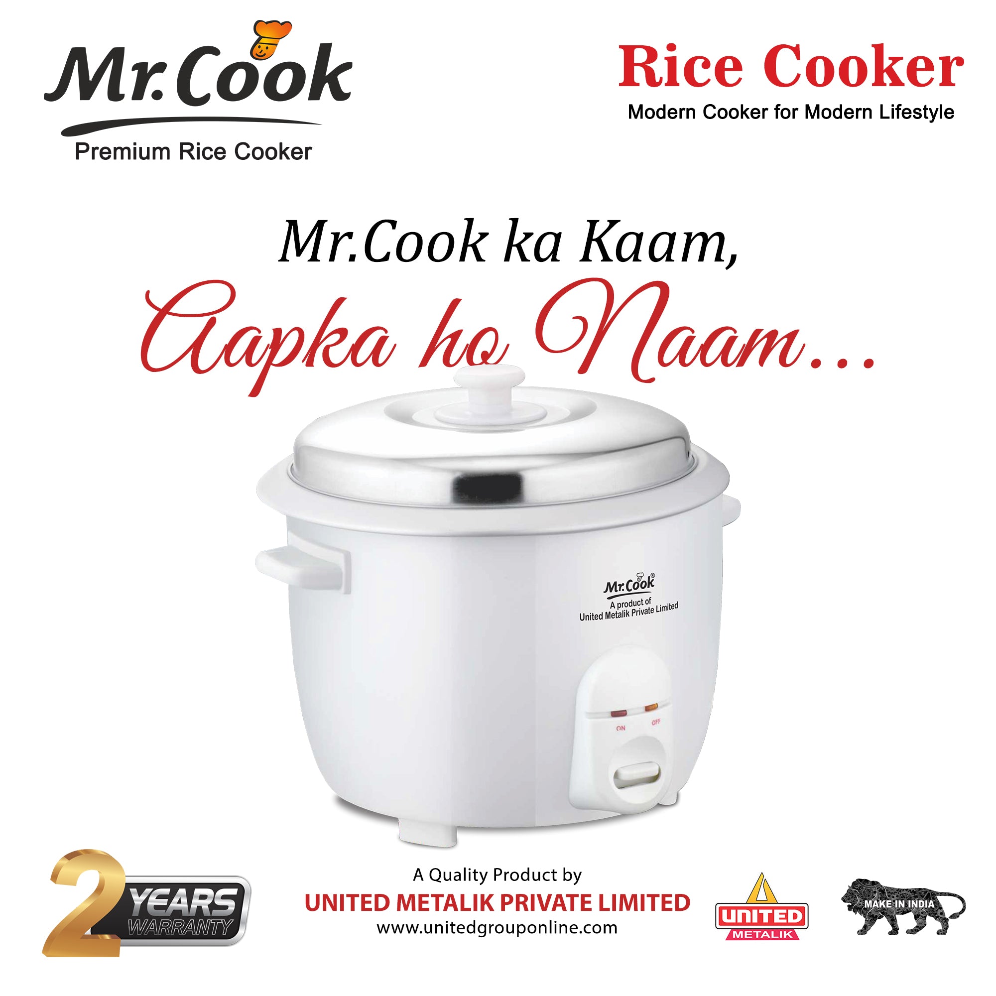 Mr.Cook 1.8 Litre One Touch 700W Rice Cooker
