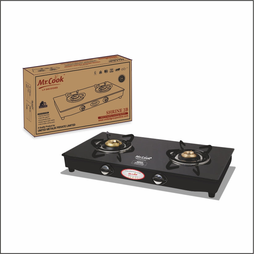 Mr.Cook Shrine 2 Burner L.P. Gas Stove (Glass Top) – unitedcookers