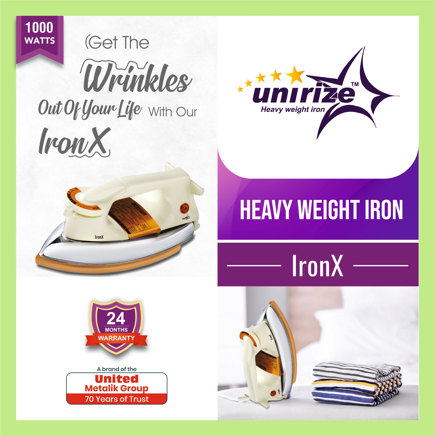 Mr.Cook IronX 1000 Watt Heavy Weight Iron