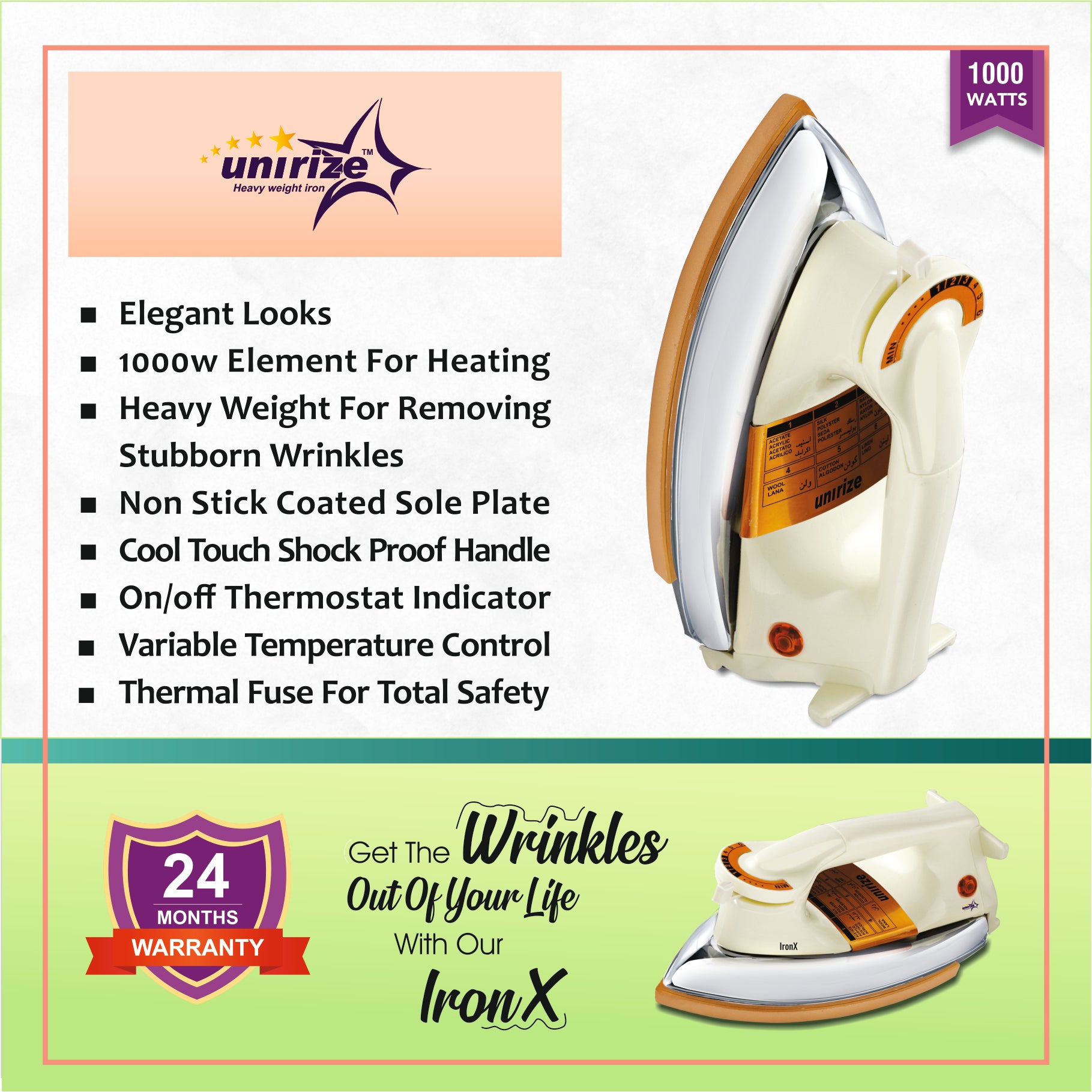 Mr.Cook IronX 1000 Watt Heavy Weight Iron