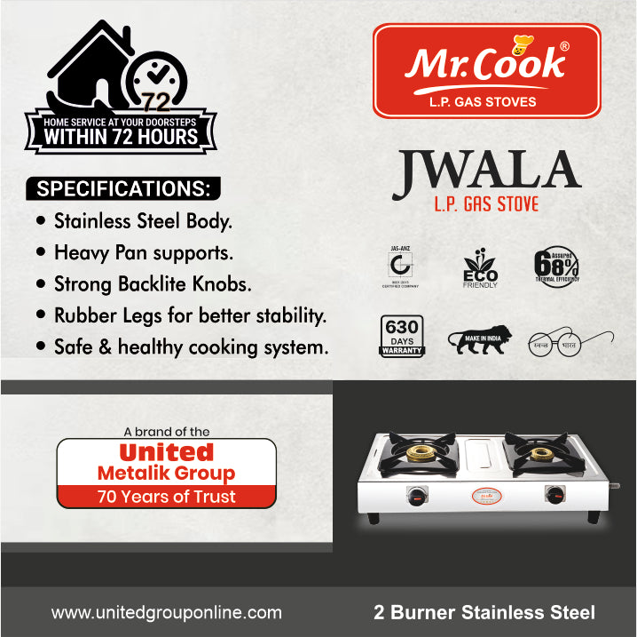Mr.Cook Jwala Burner L.P. Gas Stove (Stainless Steel)