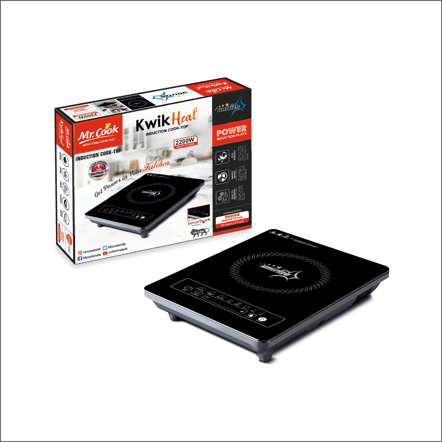 Mr.Cook KwikHeat 2200W Induction Cooktop