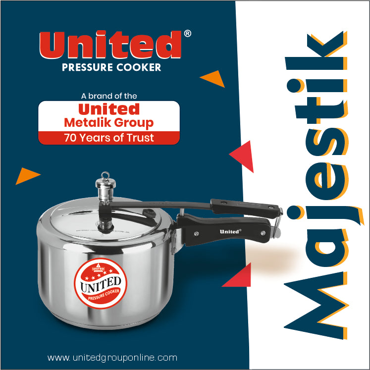 United Majestik Stainless Steel Pressure Cooker 3 Litres