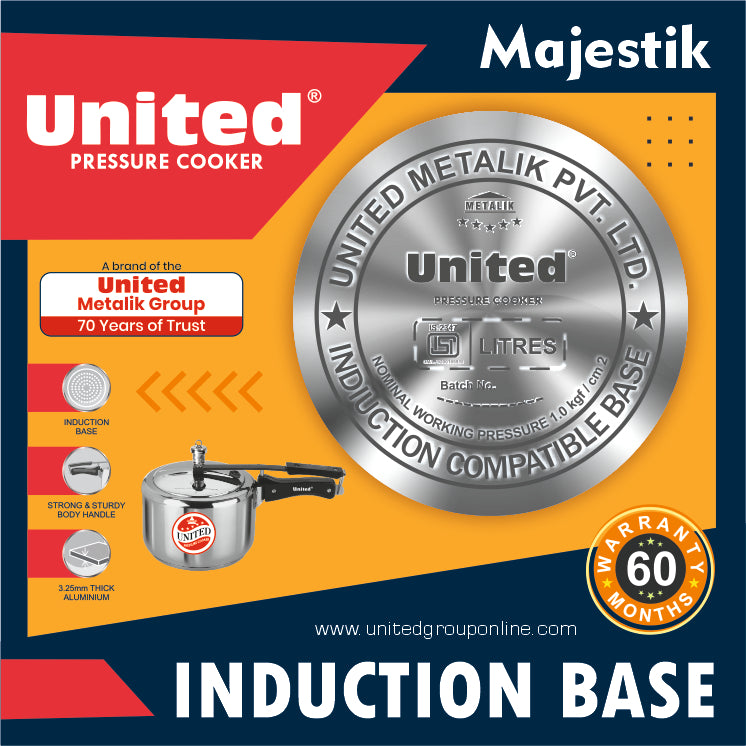 United Majestik Stainless Steel Pressure Cooker 3 Litres