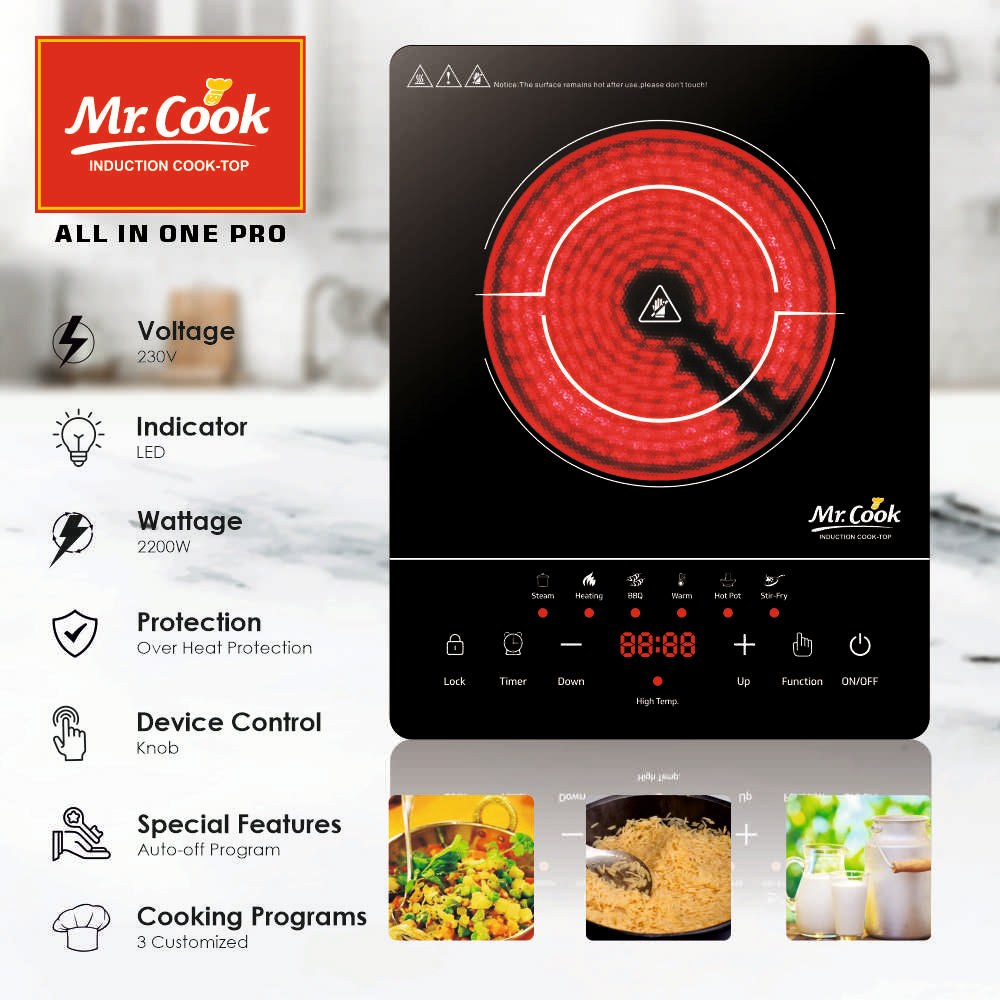 Mr Cook All in One Pro Infrared Cooktop 2200 W