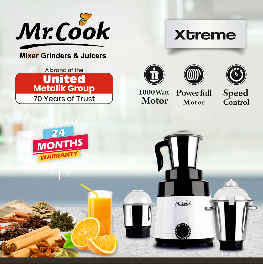 Mr.Cook Xtreme 1000 Watt Mixer Grinder-4