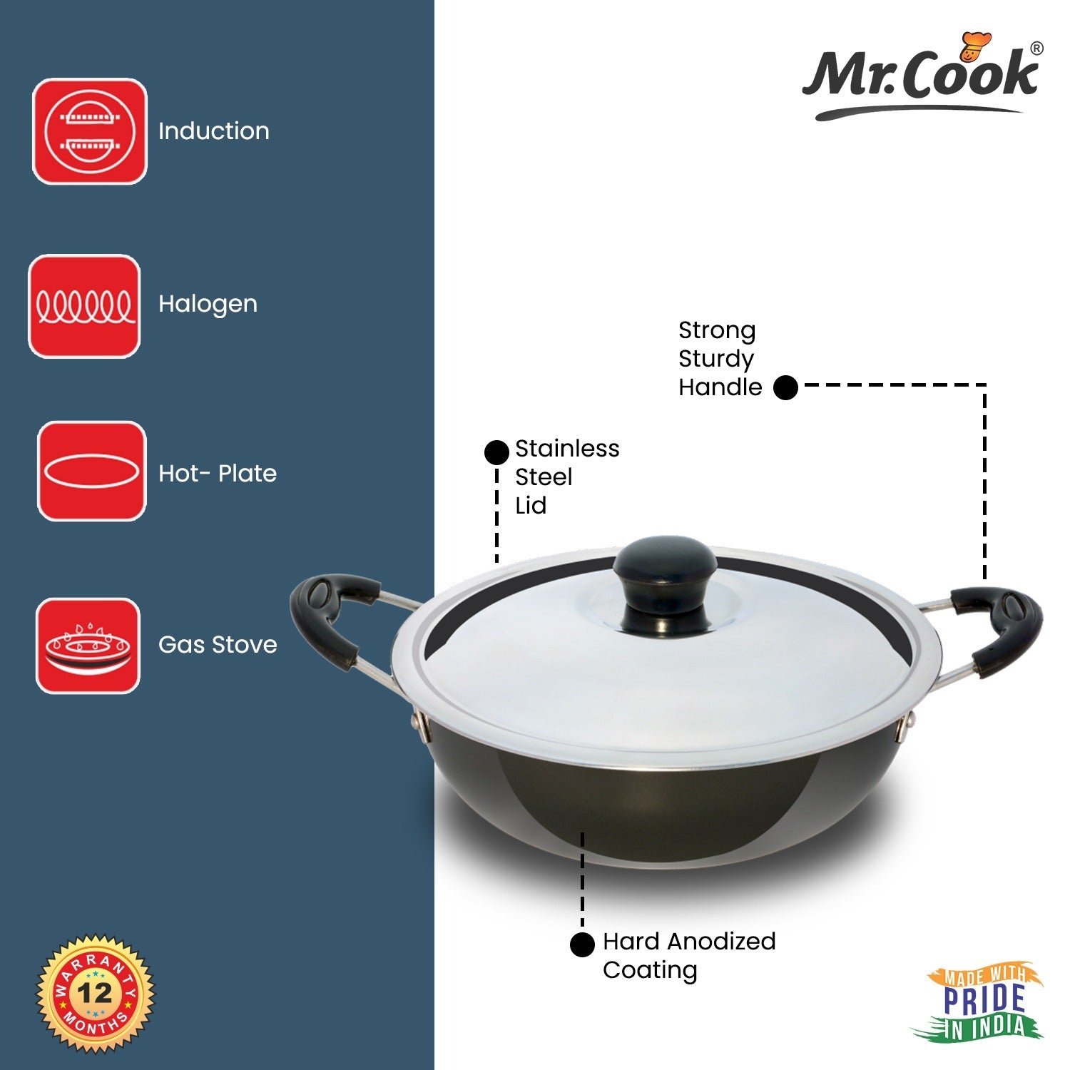 Mr.Cook Hard Anodized Kadai