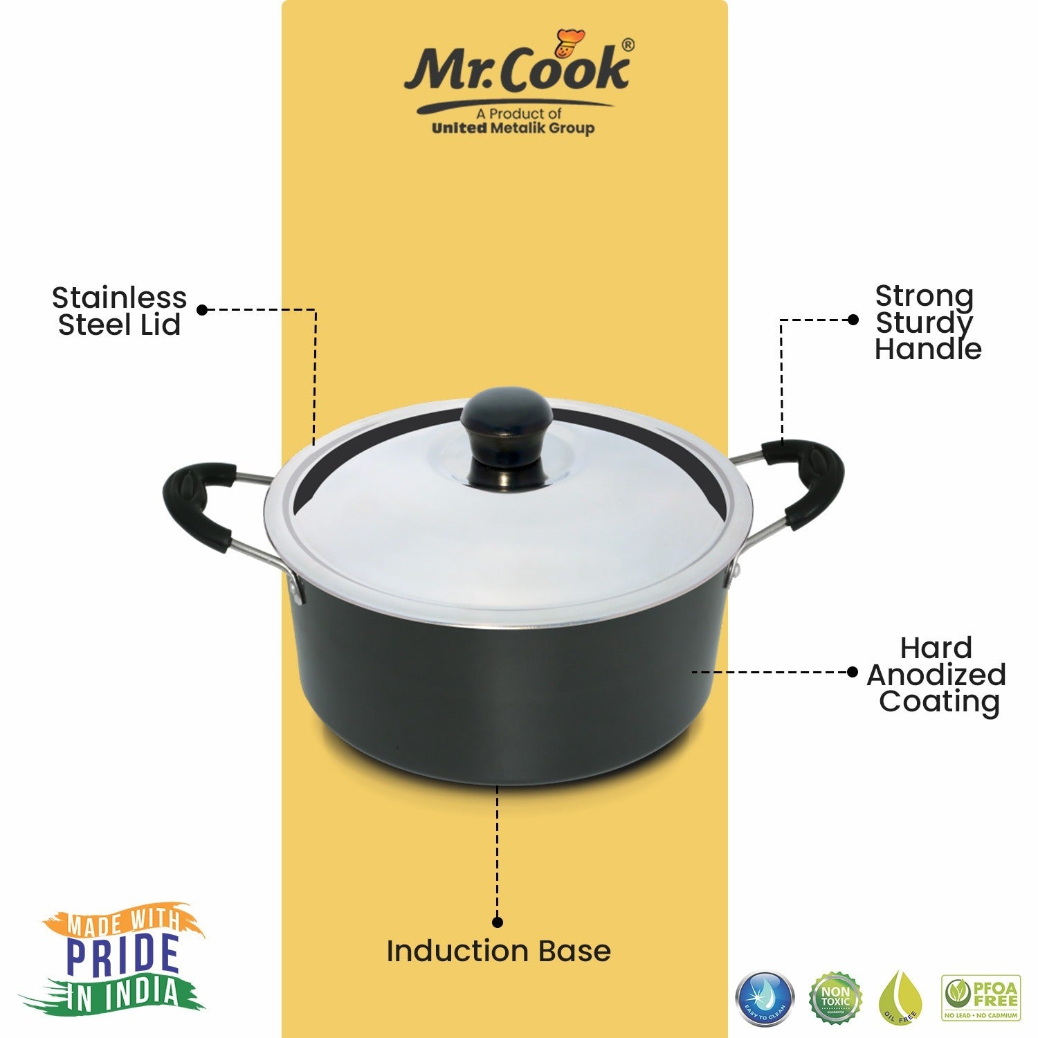 Premium Stew Pan Heavy-Duty Anodised Cookware High-Quality Stew Pot