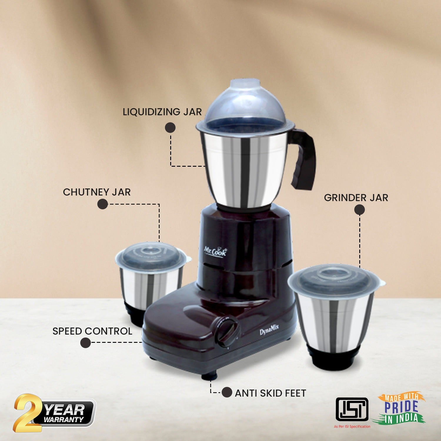 Mr.Cook Dynamix 550 Watt Mixer Grinder