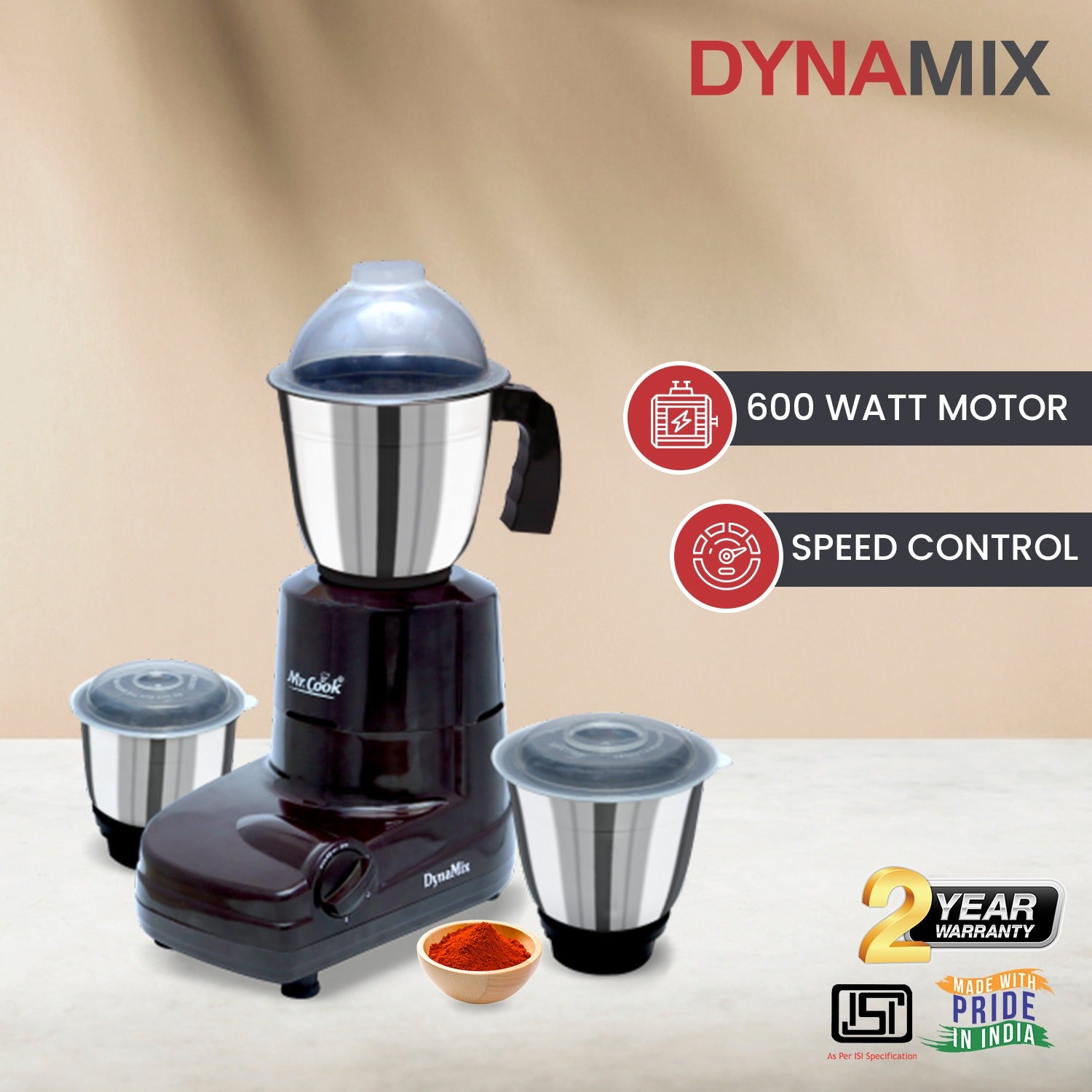 Mr.Cook Dynamix 550 Watt Mixer Grinder