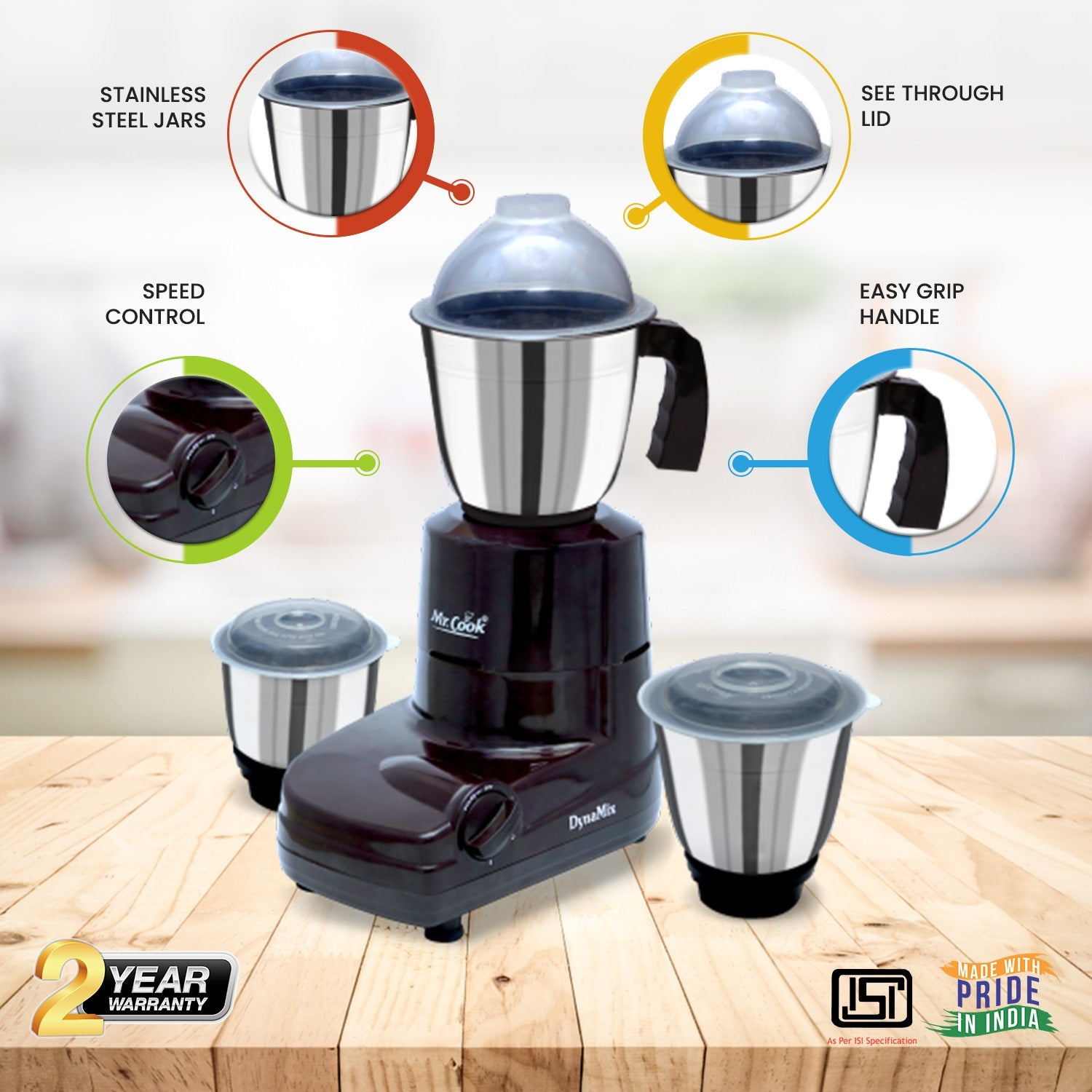 Mr.Cook Dynamix 550 Watt Mixer Grinder