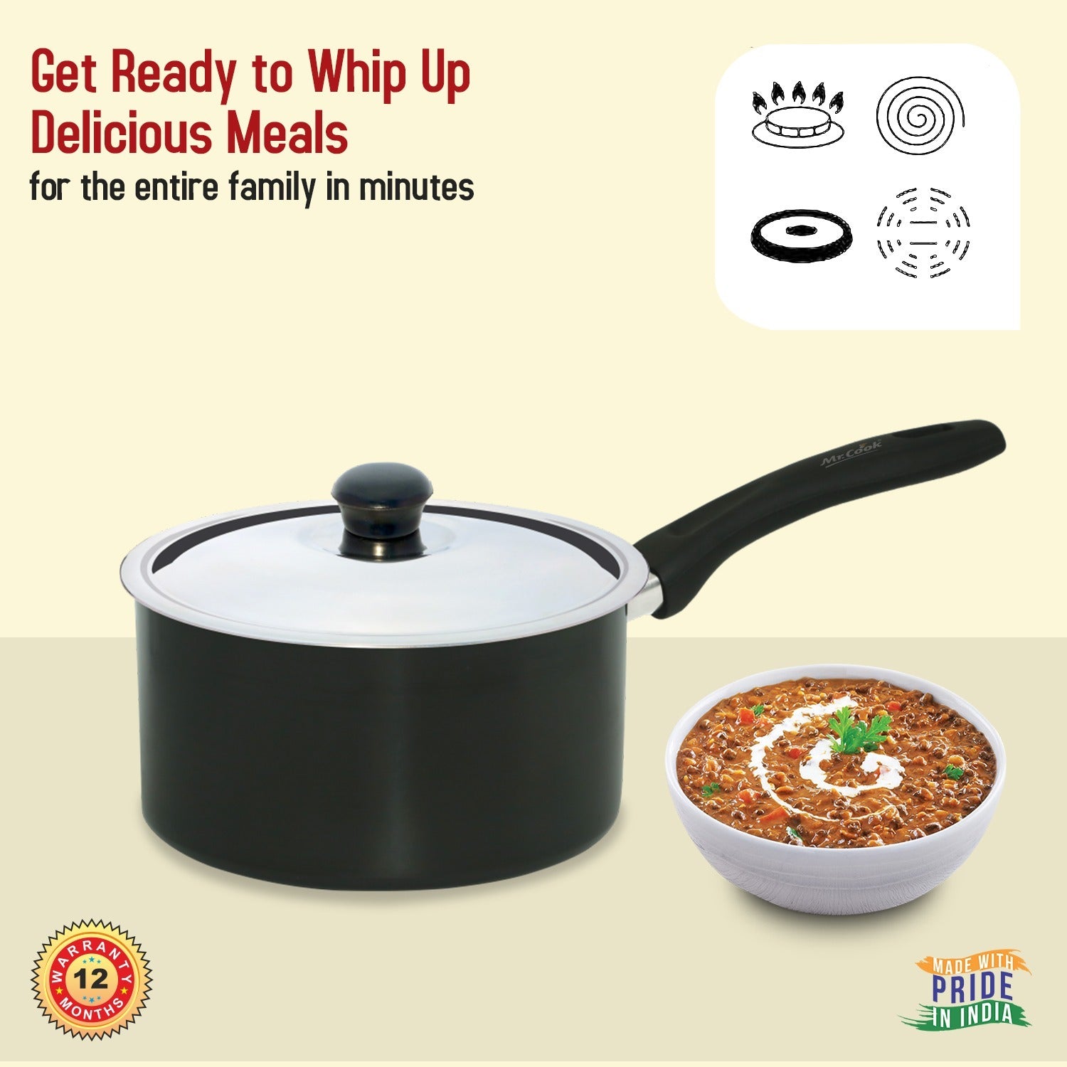 Efficient Cooking Sauce Pan Easy-to-Clean Sauce Pan Versatile Sauce Pan