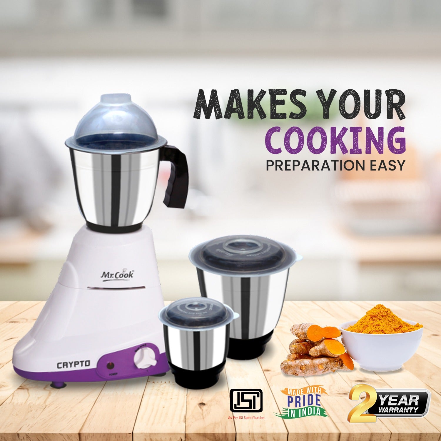 Mr.Cook  Cryptomix    600 Watt Mixer  Grinder