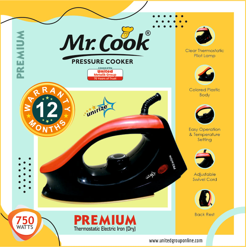 Unirize 750 Watt Premium Dry Iron