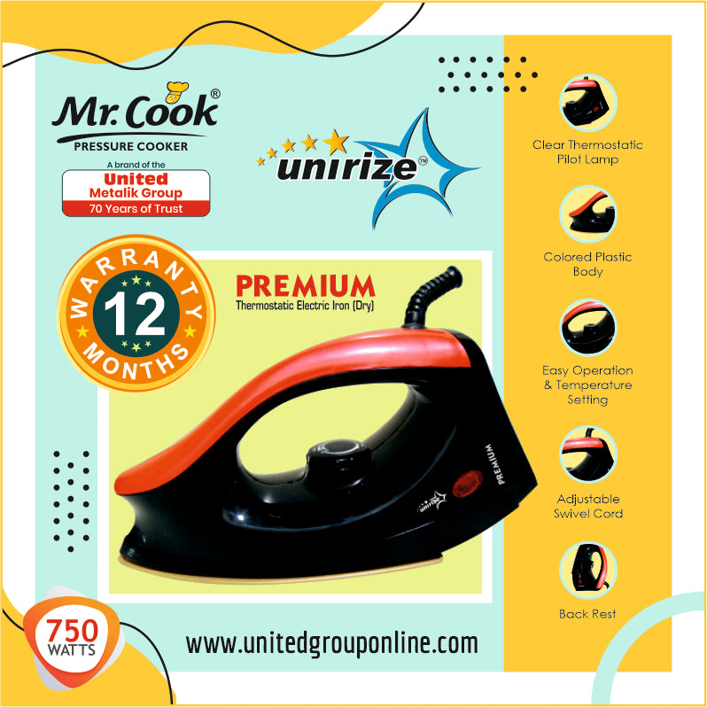 Unirize 750 Watt Premium Dry Iron