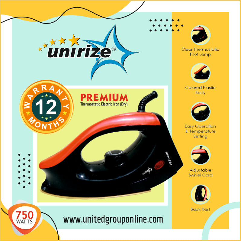 Unirize 750 Watt Premium Dry Iron