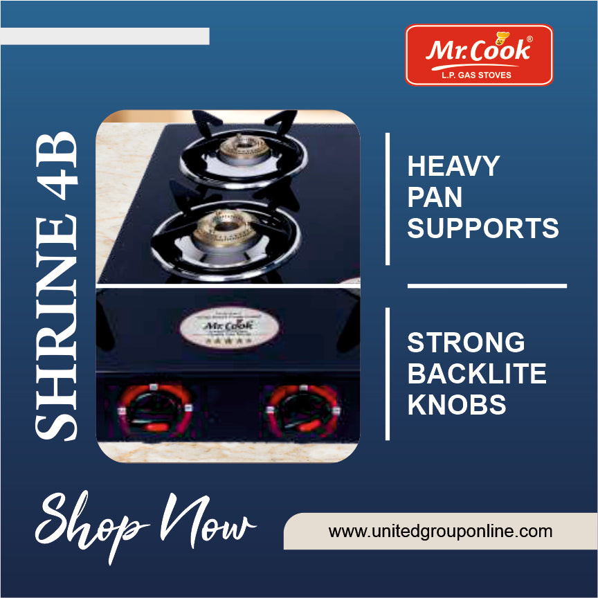 Mr.Cook Shrine 4 Burner L.P. Gas Stove (Glass Top)