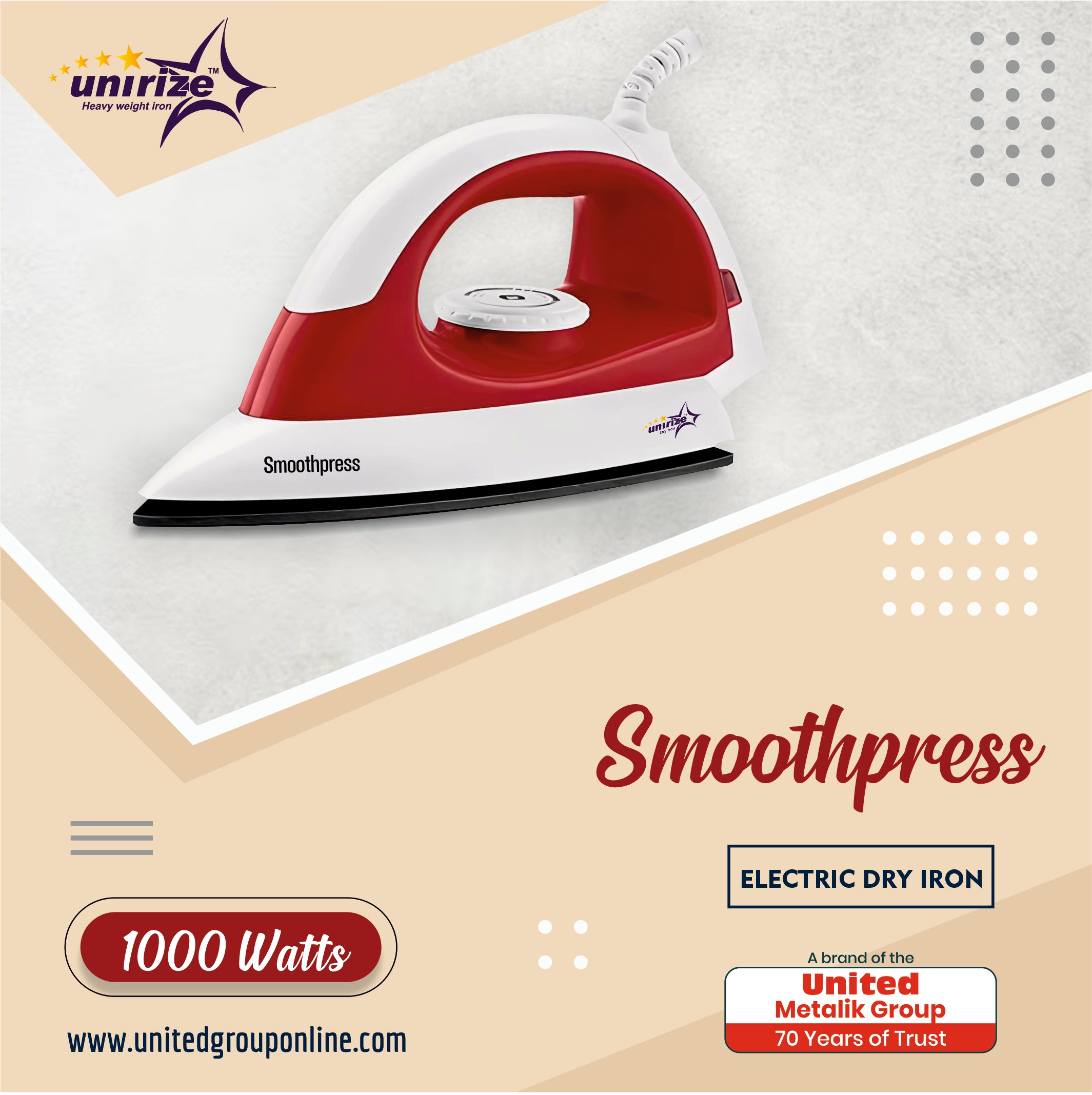 Mr.Cook Smoothpress 1000 Watt Dry Iron