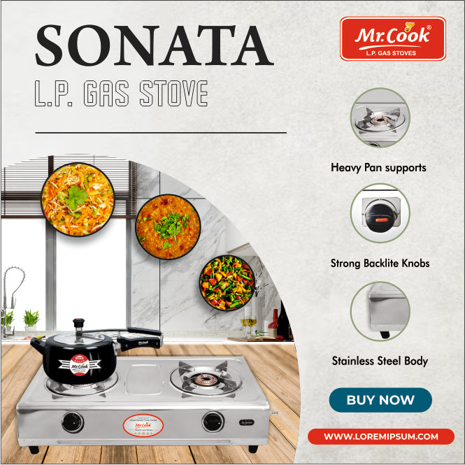 Mr.Cook Sonata L.P. Gas Stove (Stainless Steel)