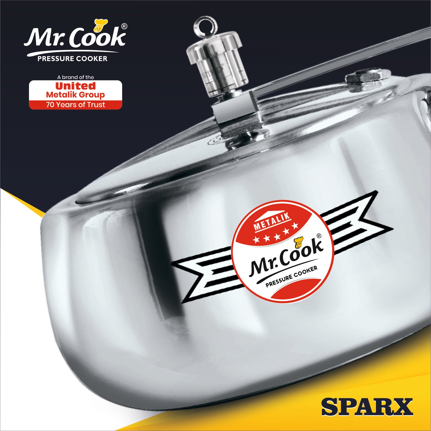 Mr.Cook Sparx Induction Base Stainless Steel Pressure Cooker