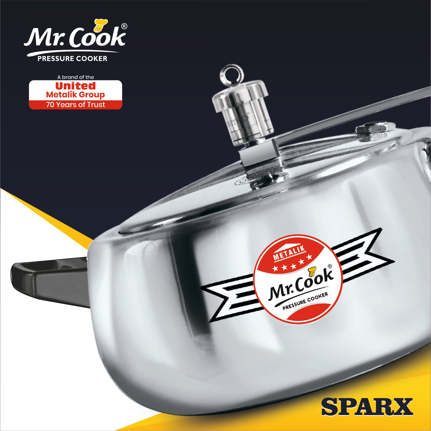 Mr.Cook Sparx Induction Base Stainless Steel Pressure Cooker