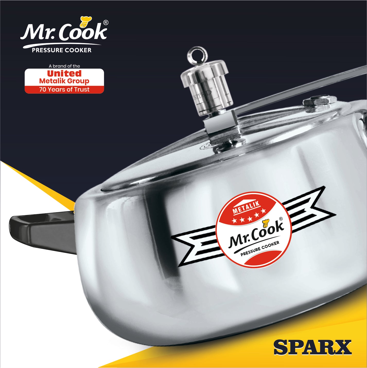 Mr.Cook Sparx Induction Base Stainless Steel Pressure Cooker