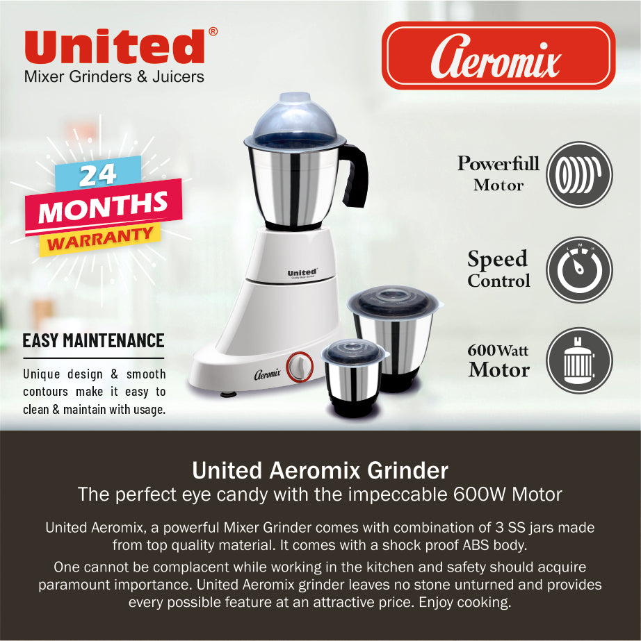 United Aeromix 600 Watt Mixer  Grinder