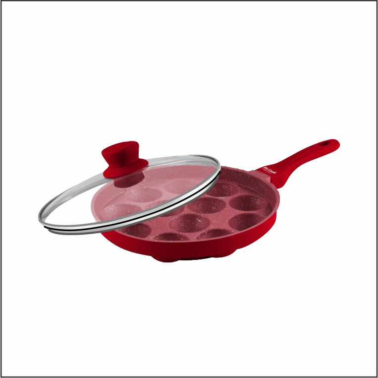 Mr.Cook Non-Stick Appam Pan with Glass Lid