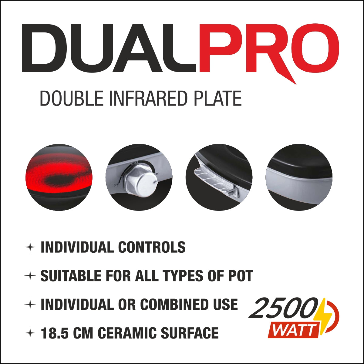 Mr Cook Dual Pro Double Infrared Cooktop (2500W)