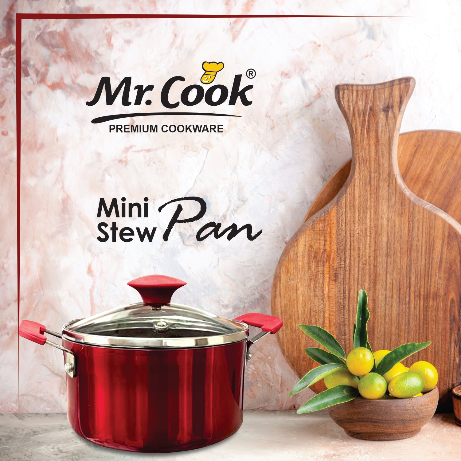 Mr.Cook Non-Stick Mini Stew Pan with Glass Lid