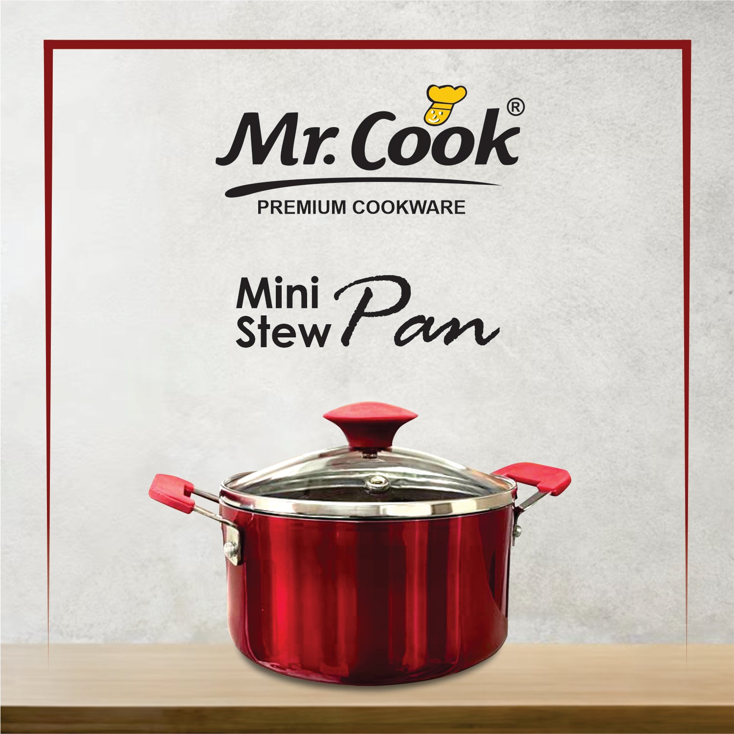 Mr.Cook Non-Stick Mini Stew Pan with Glass Lid