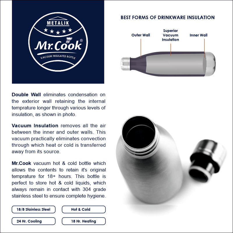 Mr.Cook Stainless Steel Insulated Bottle