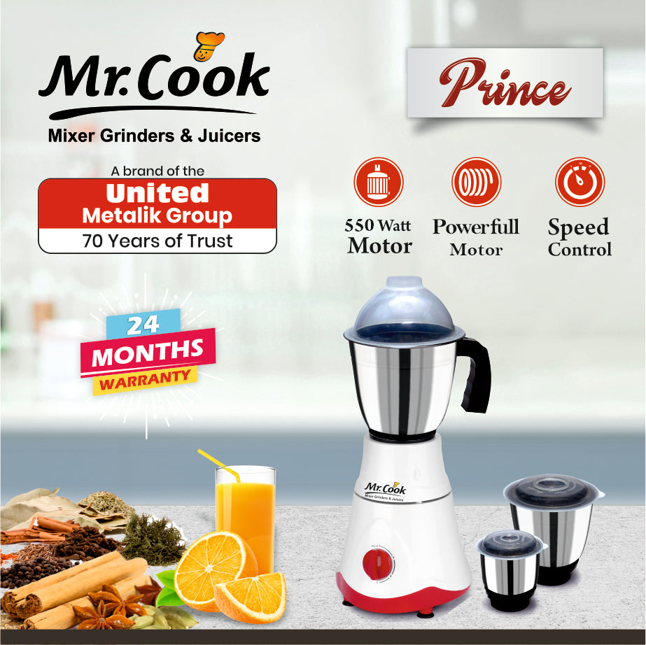 Mr.Cook Prince 550 Watt Mixer Grinder-4