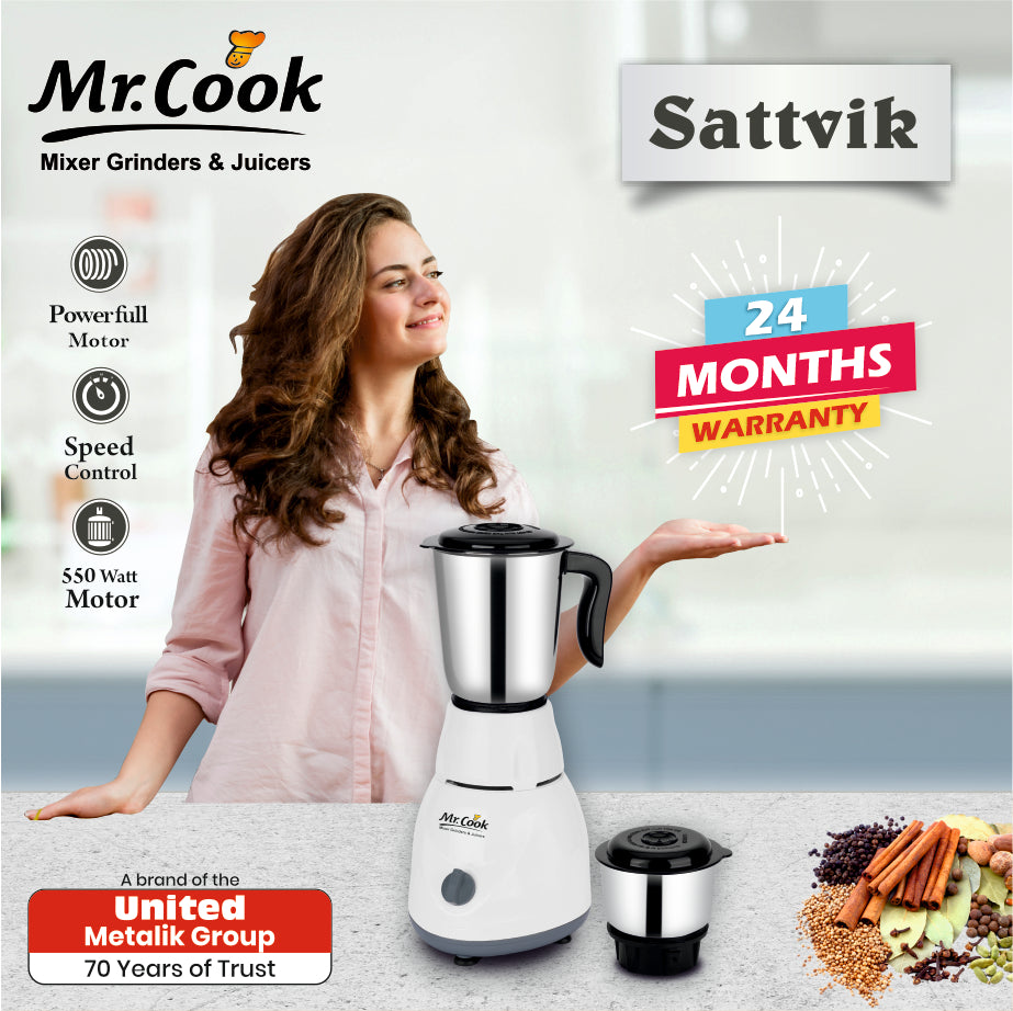 Mr.Cook Sattvik 500 Watt Mixer Grinder-1