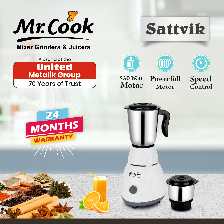 Mr.Cook Sattvik 500 Watt Mixer Grinder-3