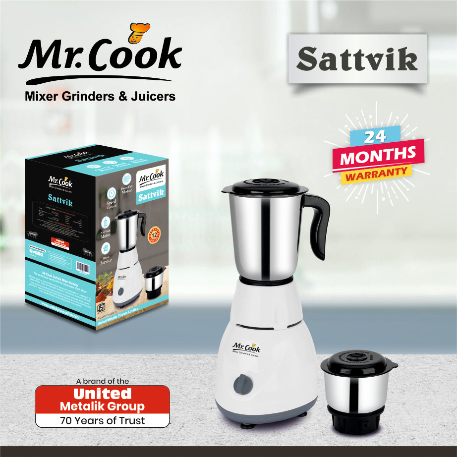 Mr.Cook Sattvik 500 Watt Mixer Grinder-4